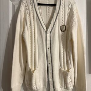 Brunello Cucinelli Cream Cardigan with Gray Accents